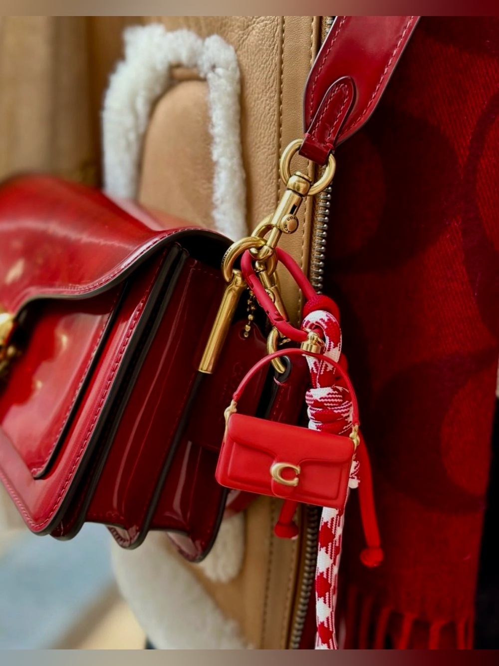 Coach Lunar New Year Red Tabby Bag Charm - Picture 5 of 8